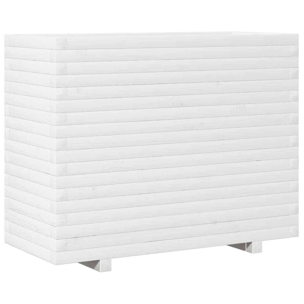 VidaXL Pflanzgefäß 90x40x72 cm massives Kiefernholz weiß