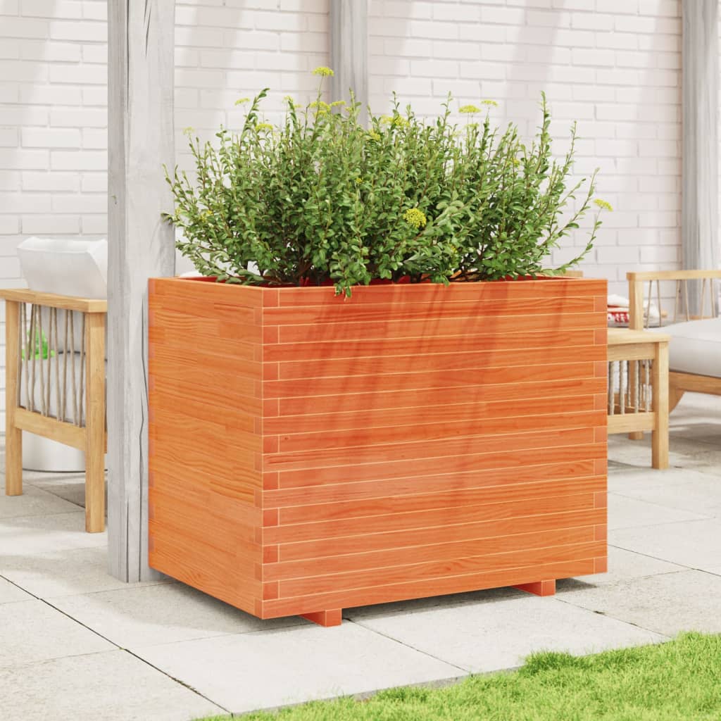 VidaXL Pflanzgefäß 90x60x72 cm massives Kiefernholz, braun gewaschen