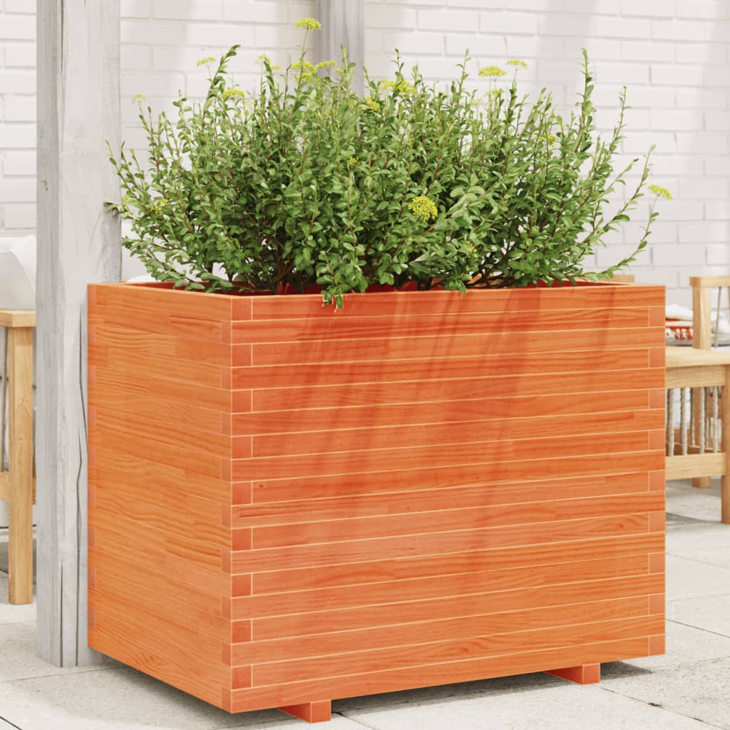 VidaXL Pflanzgefäß 90x60x72 cm massives Kiefernholz, braun gewaschen