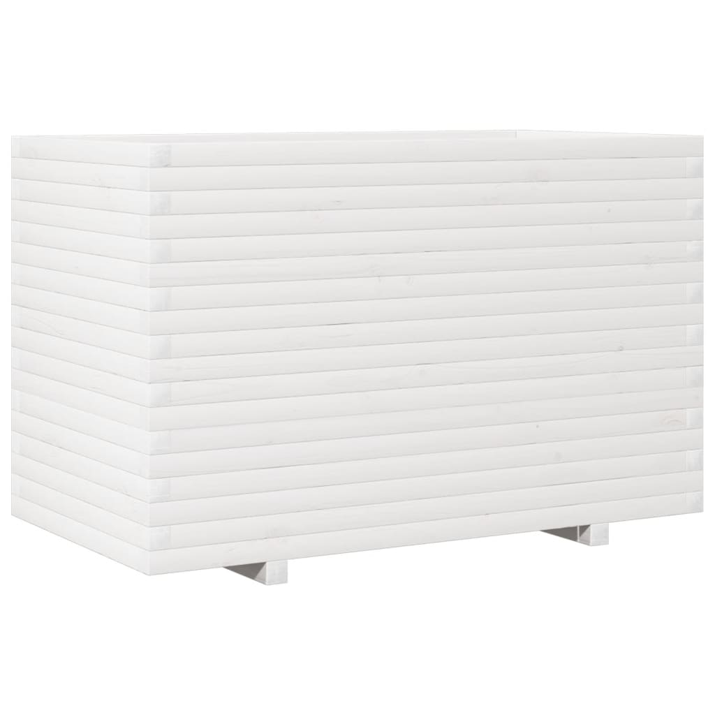 VidaXL Pflanzgefäß 110x60x72 cm massives Kiefernholz weiß
