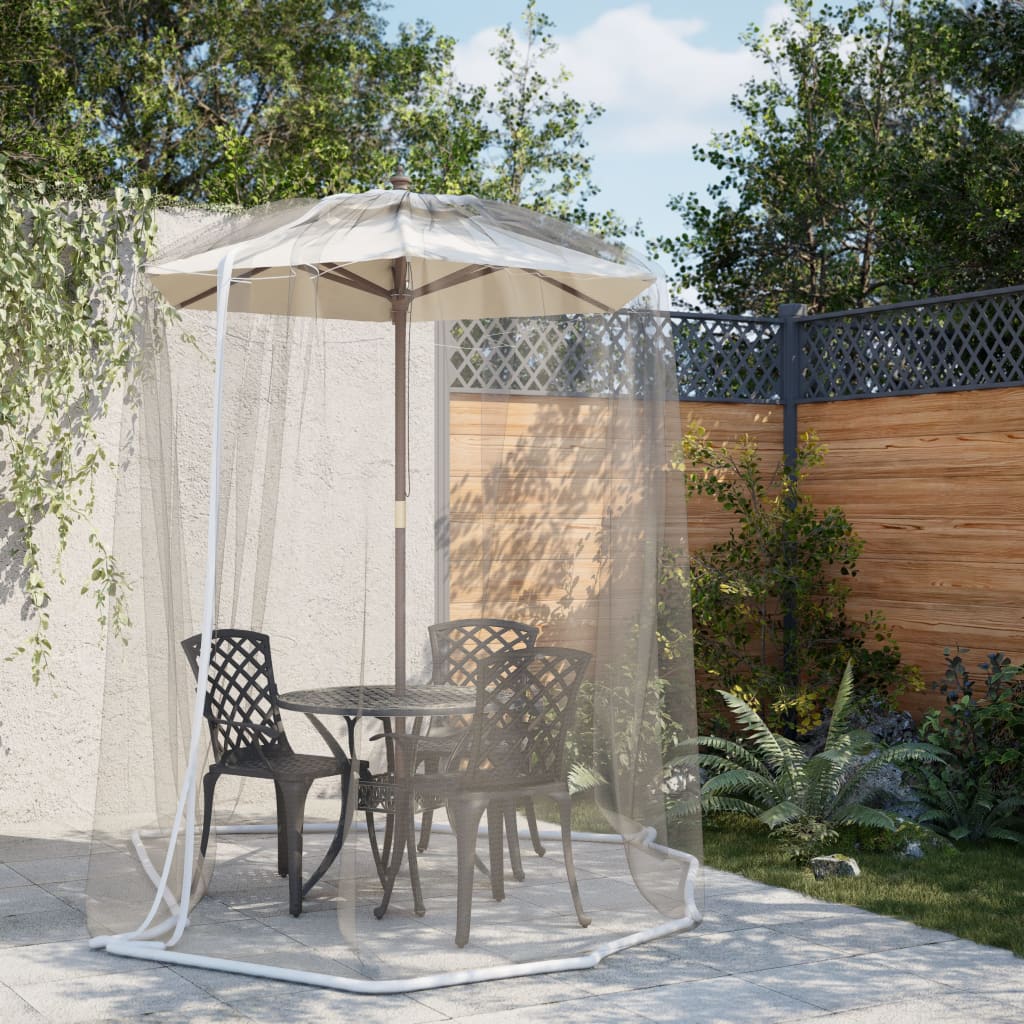 VidaXL Moskitonetz für Regenschirm 220 Mesh φ300x230 cm weiß