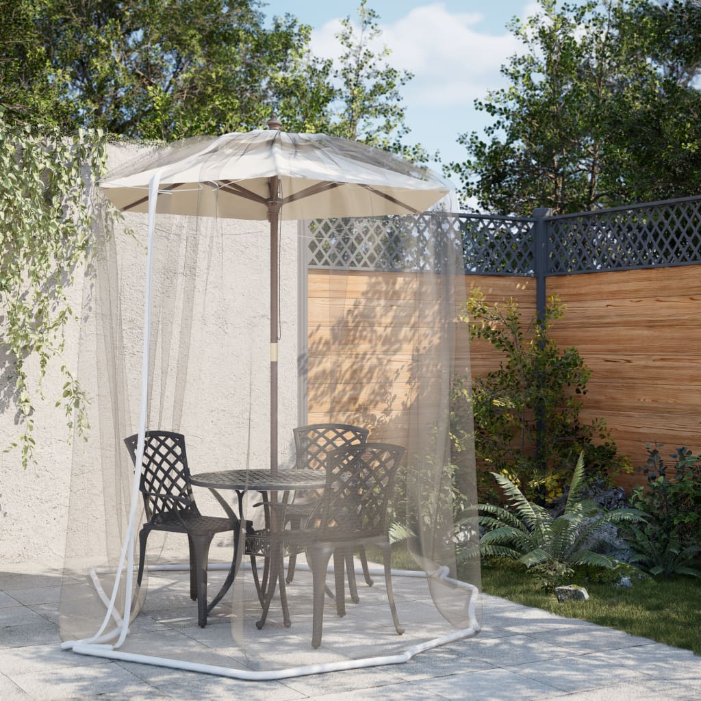 VidaXL Moskitonetz für Regenschirm 220 Mesh φ330x250 cm weiß