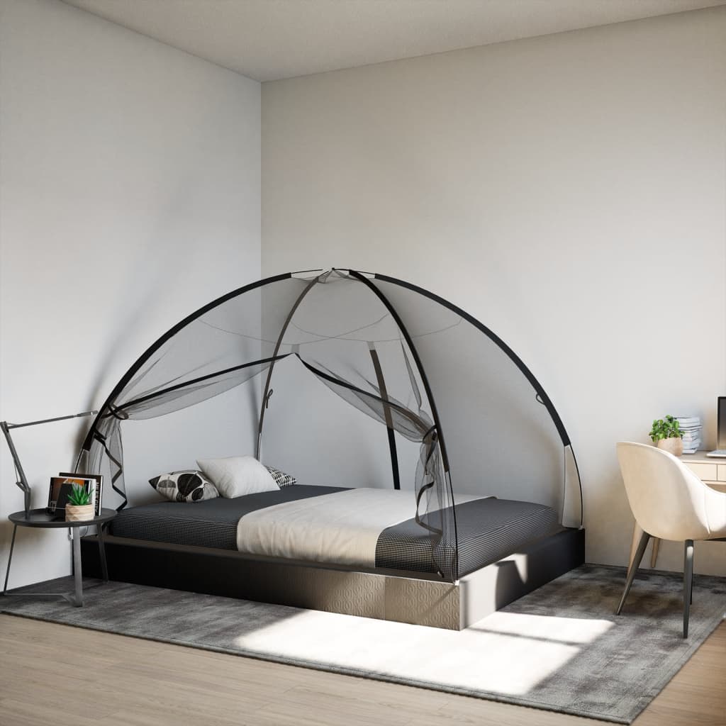 VidaXL Moskitonetz mit Türen Mongolia 220 Mesh 200x150x140 cm Schwarz