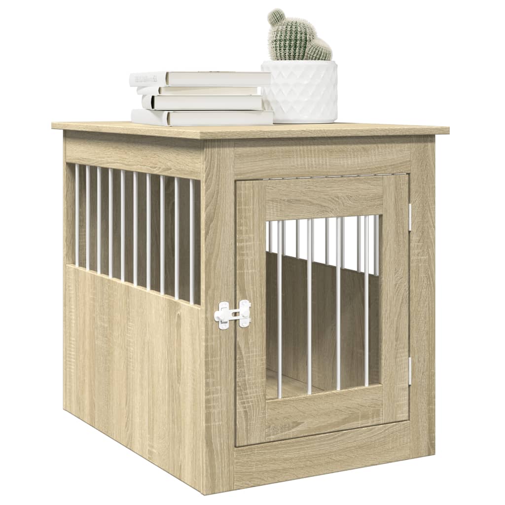 Vidaxxl Hundebox 55x75x65 cm, Holzwerkstoff Sonoma-Eiche farbig