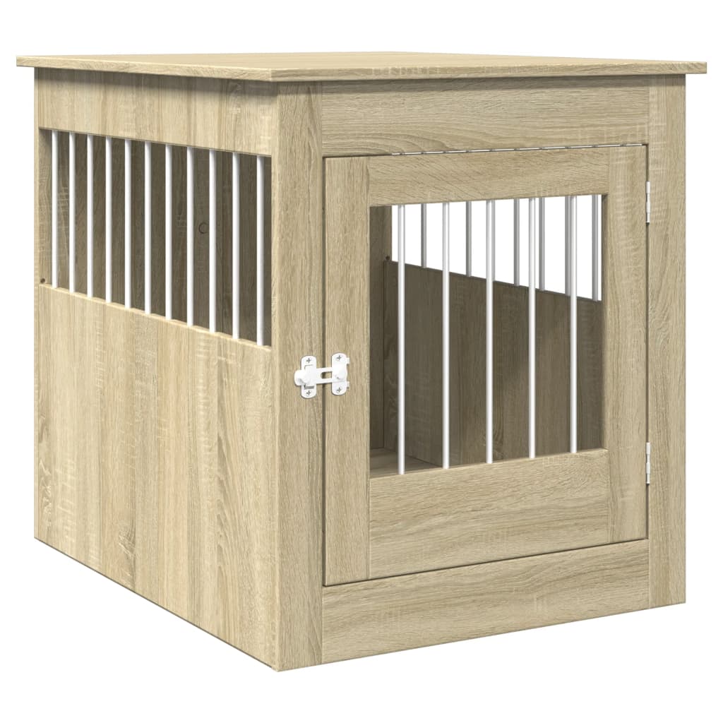 Vidaxxl Hundebox 64,5 x 80 x 71 cm, Holzwerkstoff Sonoma-Eiche farbig