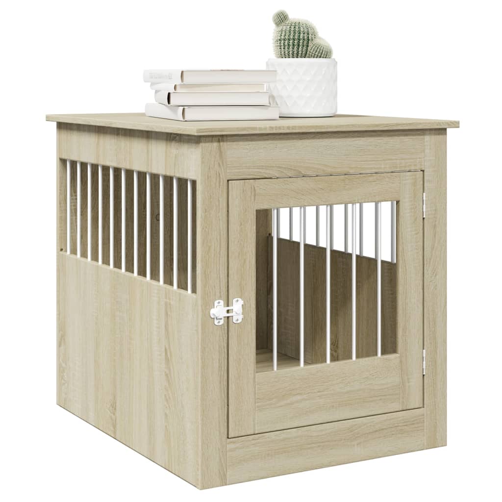 Vidaxxl Hundebox 64,5 x 80 x 71 cm, Holzwerkstoff Sonoma-Eiche farbig