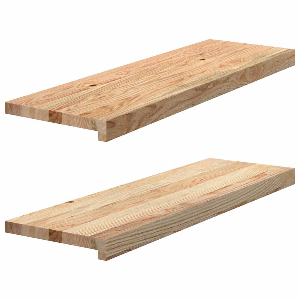 Vidaxx Treppenstufen 2 Stk. 80x30x2 cm unbehandelte massive Eiche