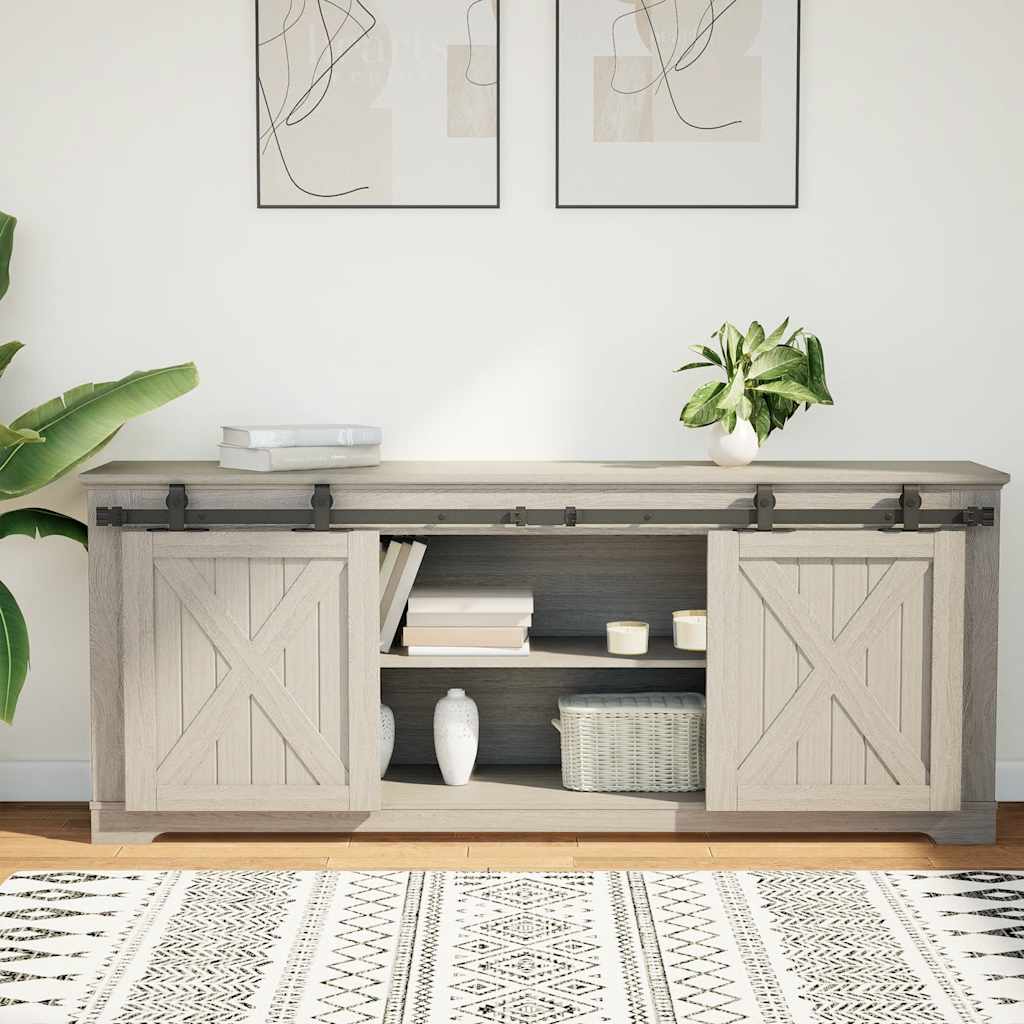 Vidaxx Aufhängeset für Schiebetür 152 cm Kohlenstoffstahl