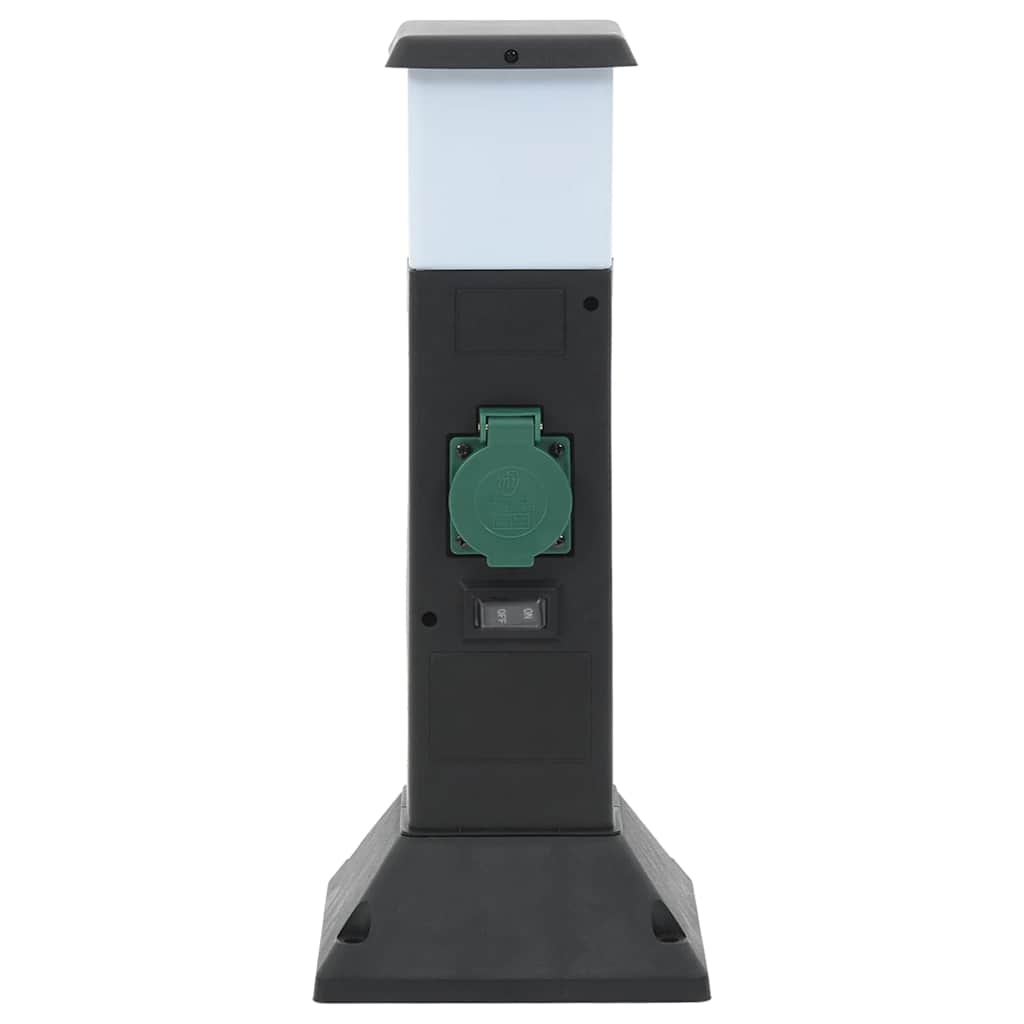 Vidaxxl Gartensteckdose mit Lampe und Erdungsstift 2-fach 16x16x39,5 cm