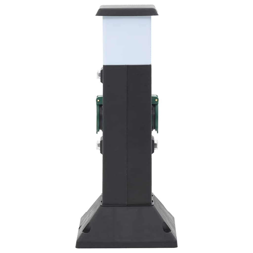 Vidaxxl Gartensteckdose mit Lampe und Erdungsstift 2-fach 16x16x39,5 cm