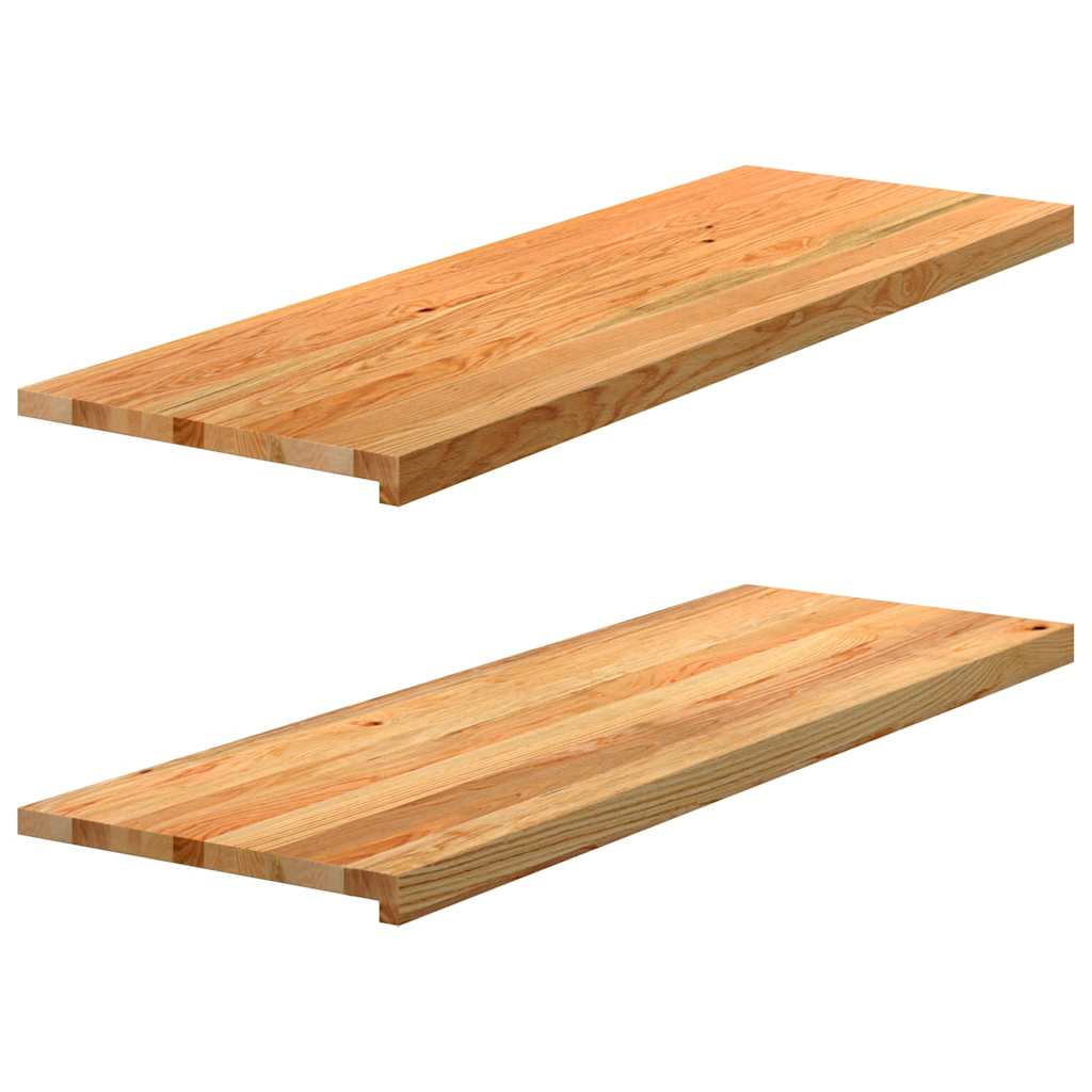 Vidaxx Fensterbänke 2 Stk. 120x40x2 cm Eiche massiv hellbraun
