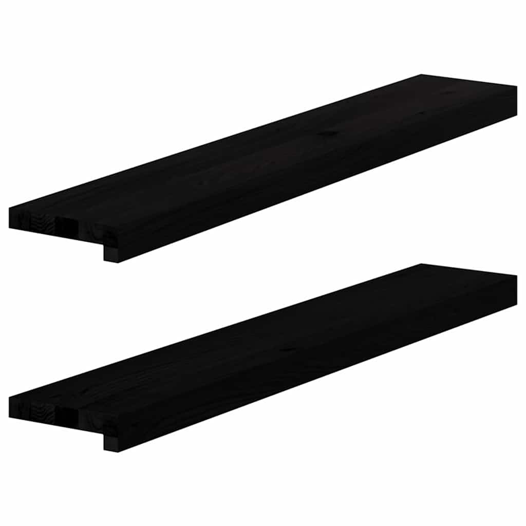 Vidaxx Fensterbänke 2 Stk. 90x15x2 cm Eiche massiv dunkelbraun