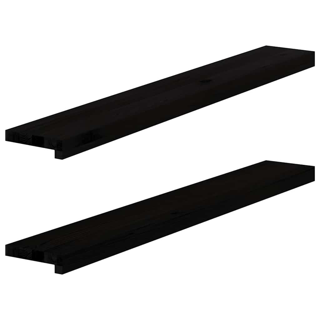 Vidaxx Fensterbänke 2 Stk. 110x15x2 cm Eiche massiv dunkelbraun
