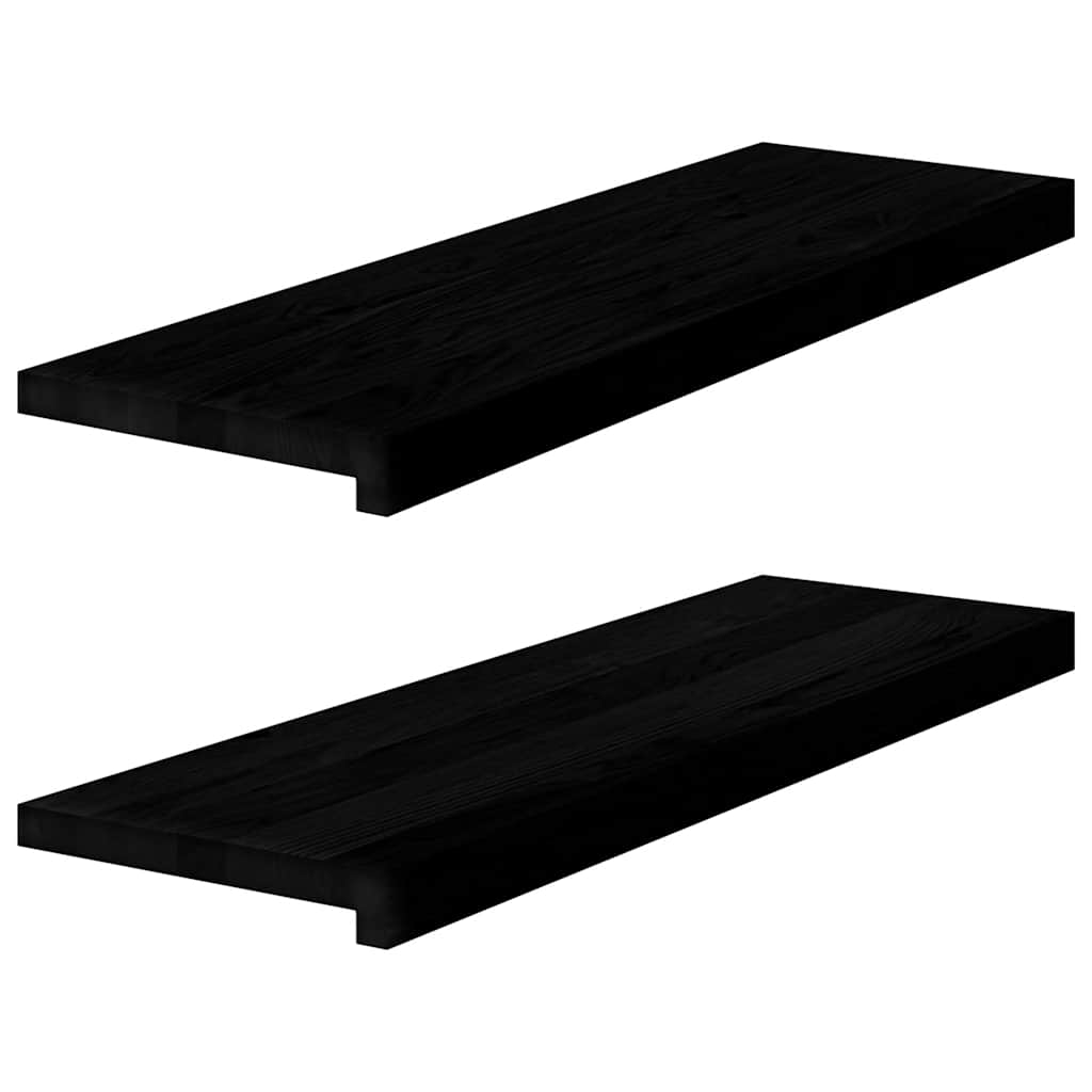 Vidaxx Fensterbänke 2 Stk. 80x30x2 cm Eiche massiv dunkelbraun
