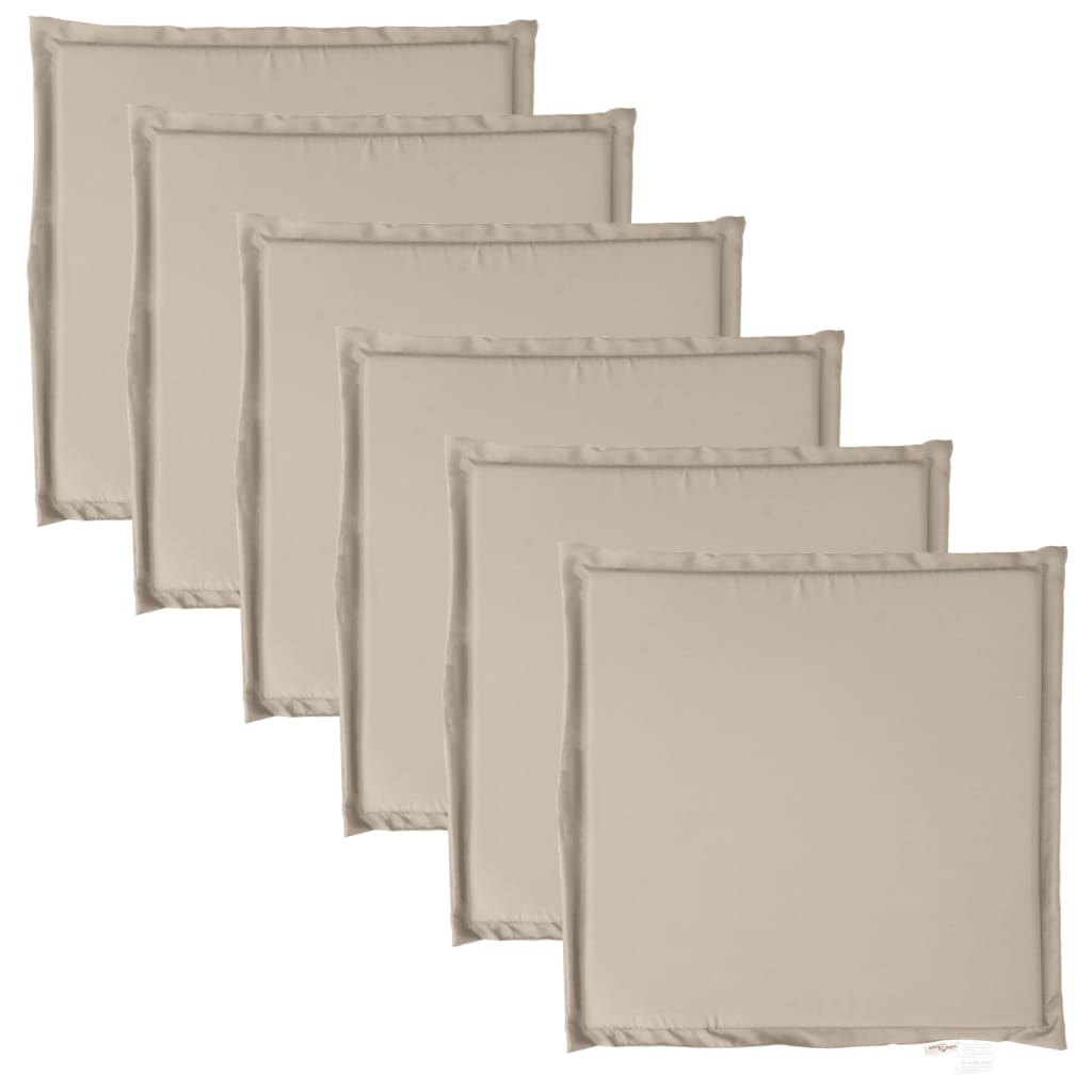 Vidaxx Gartensitzkissen 6 Stück quadratisch 45x45x2 cm taupe