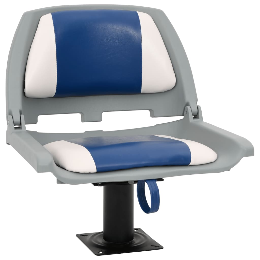 VidaXL 4-teiliges Bootsstuhl-Set klappbar 48x51x41 cm Blau und Weiß