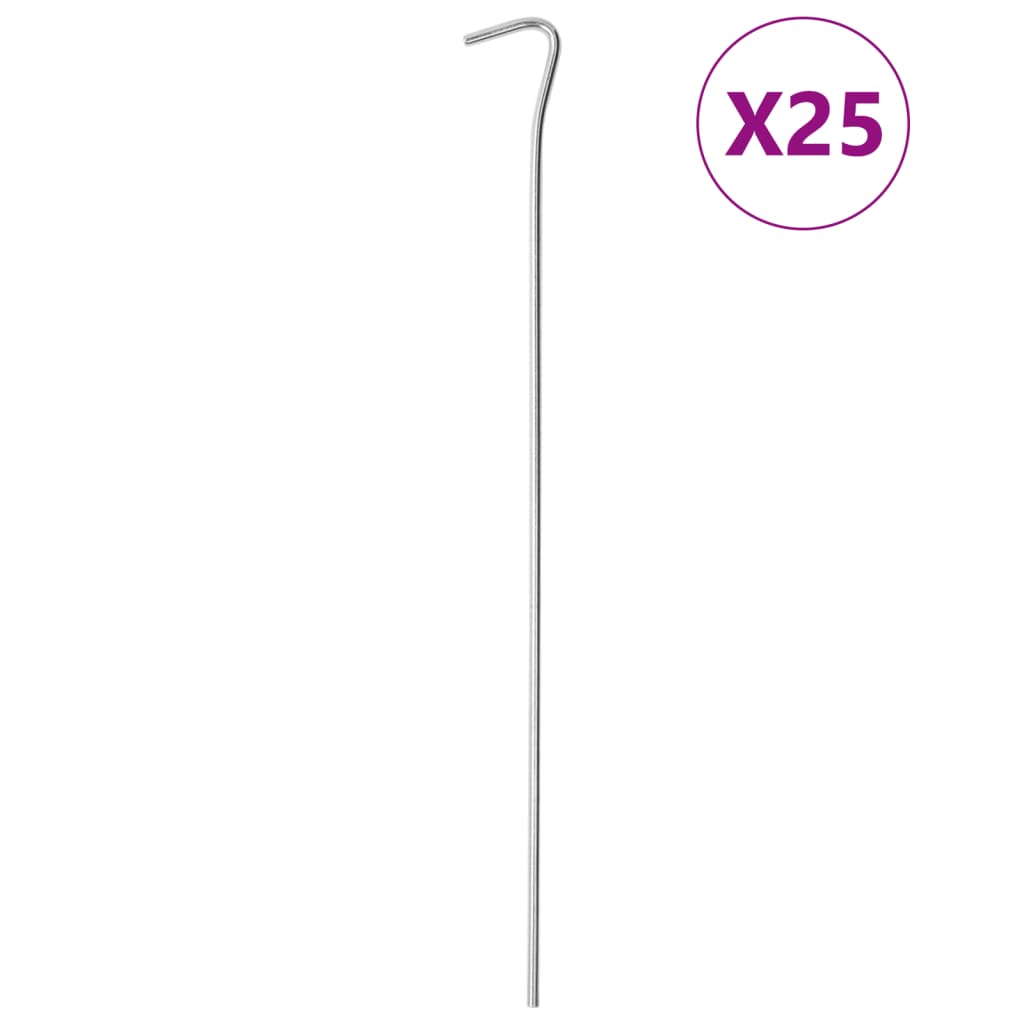 Vidaxl Zeltheringe 25 Stück ø4 mm 30 cm verzinkter Stahl