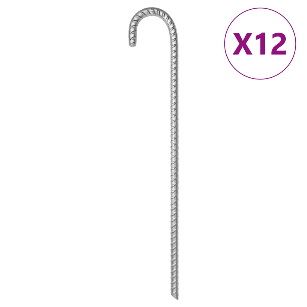 Vidaxl Zeltheringe 12 Stück ø12 mm 41,5 cm verzinkter Stahl