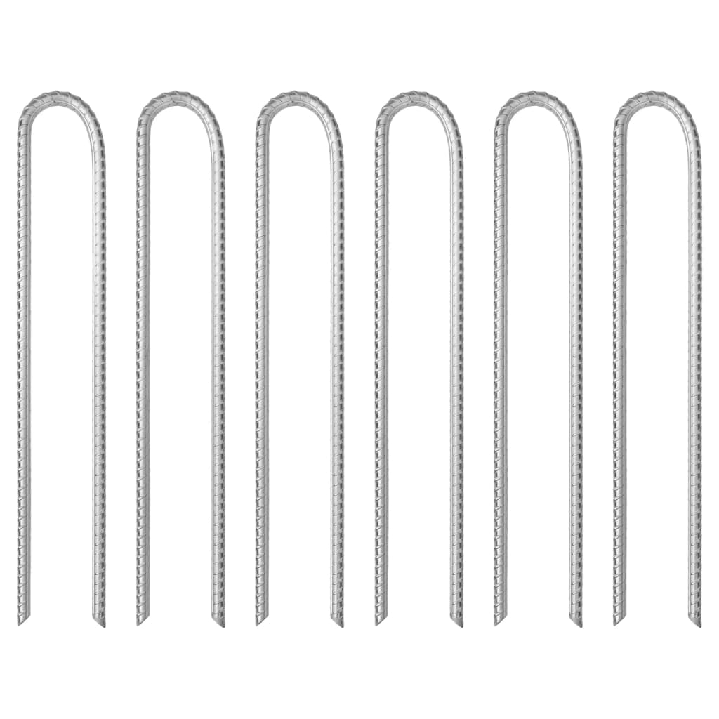 Vidaxl Zeltheringe 6 Stück U-förmig ø10 mm 37 cm verzinkter Stahl