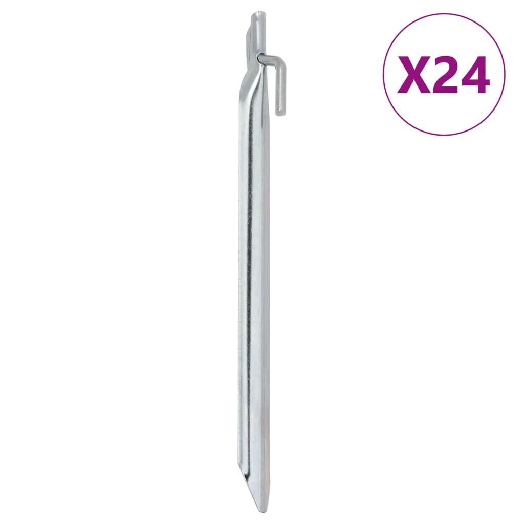 Vidaxl Zeltheringe 24 Stück V-förmig ø20 mm 25 cm verzinkter Stahl