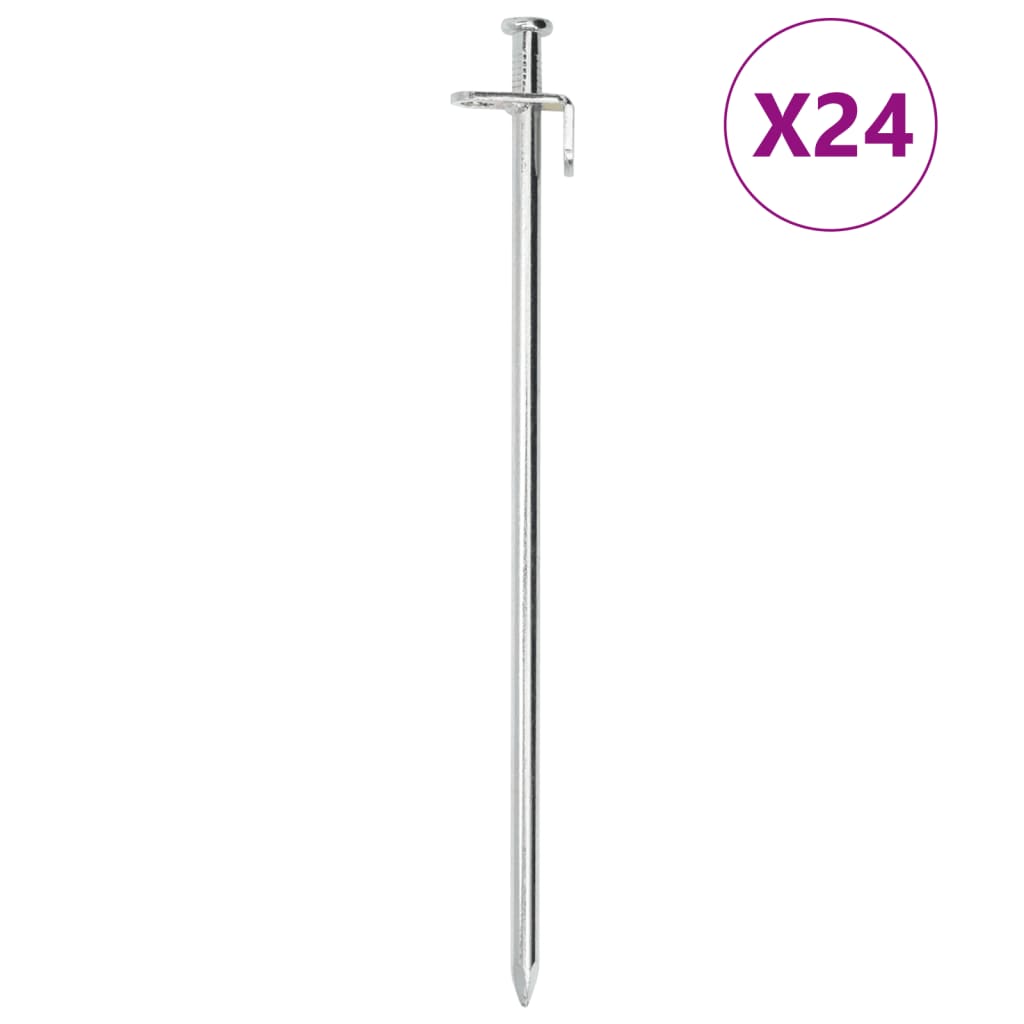 Vidaxl Zeltheringe 24 Stück 8 mm 30 cm verzinkter Stahl