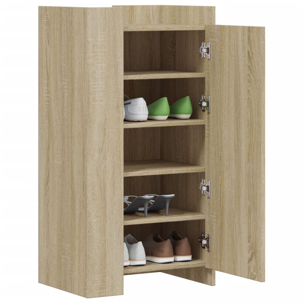 Vidaxxl Schuhschrank 52x37,5x100 cm Holzwerkstoff Sonoma-Eiche-farbig