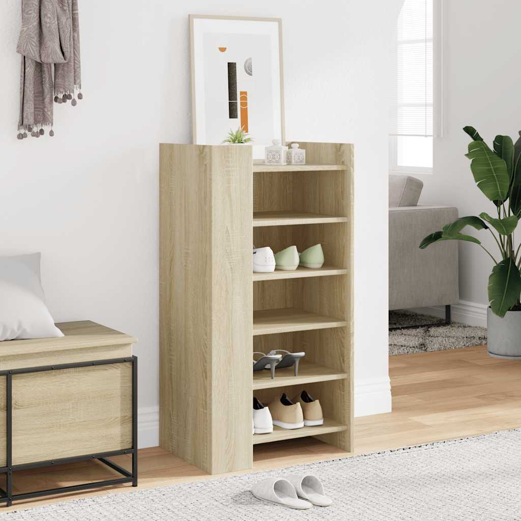 Vidaxxl Schuhschrank 52x37,5x100 cm Holzwerkstoff Sonoma-Eiche-farbig