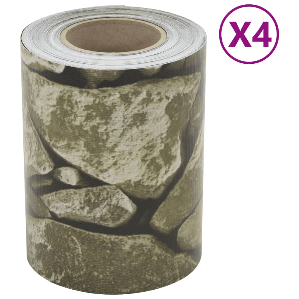 VidaXL Garten-Sichtschutz 4 Stück Steinmuster 35x0,19 m PVC grau