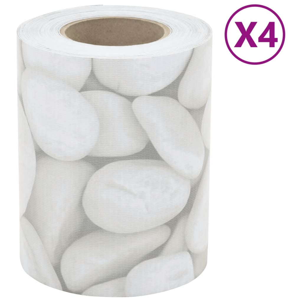 VidaXL Garten-Sichtschutz 4 Stück Marmorkiesmuster 35x0,19 m PVC grau