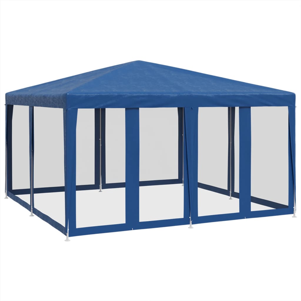 VidaXL Partyzelt mit 8 Mesh-Seitenwänden 4x4 m HDPE blau