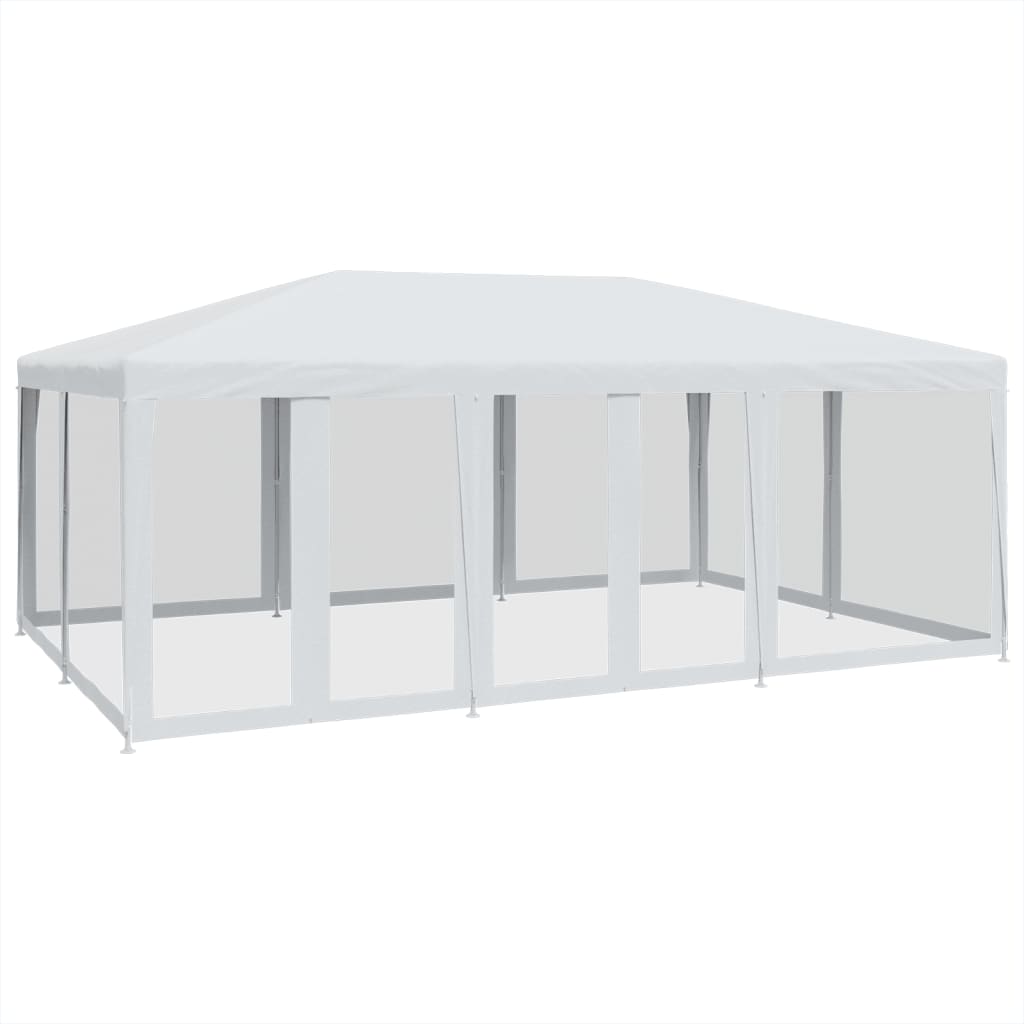 VidaXL Partyzelt mit 10 Mesh-Seitenwänden 6x4 m HDPE weiß