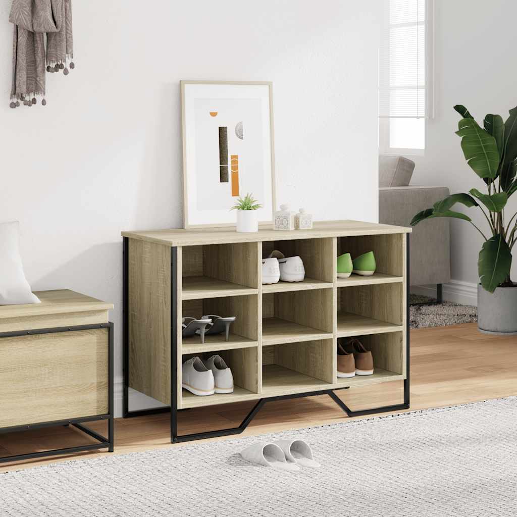 VidaXL Schuhschrank 90x38x61,5 cm Holzwerkstoff Sonoma-Eiche-farbig