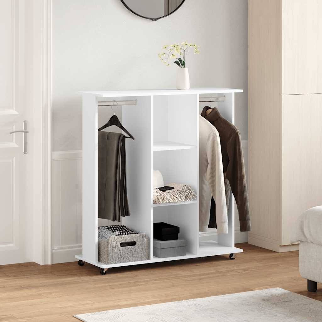 Vidaxx Kleiderschrank mit Rollen 102x38x110 cm Holzwerkstoff weiß