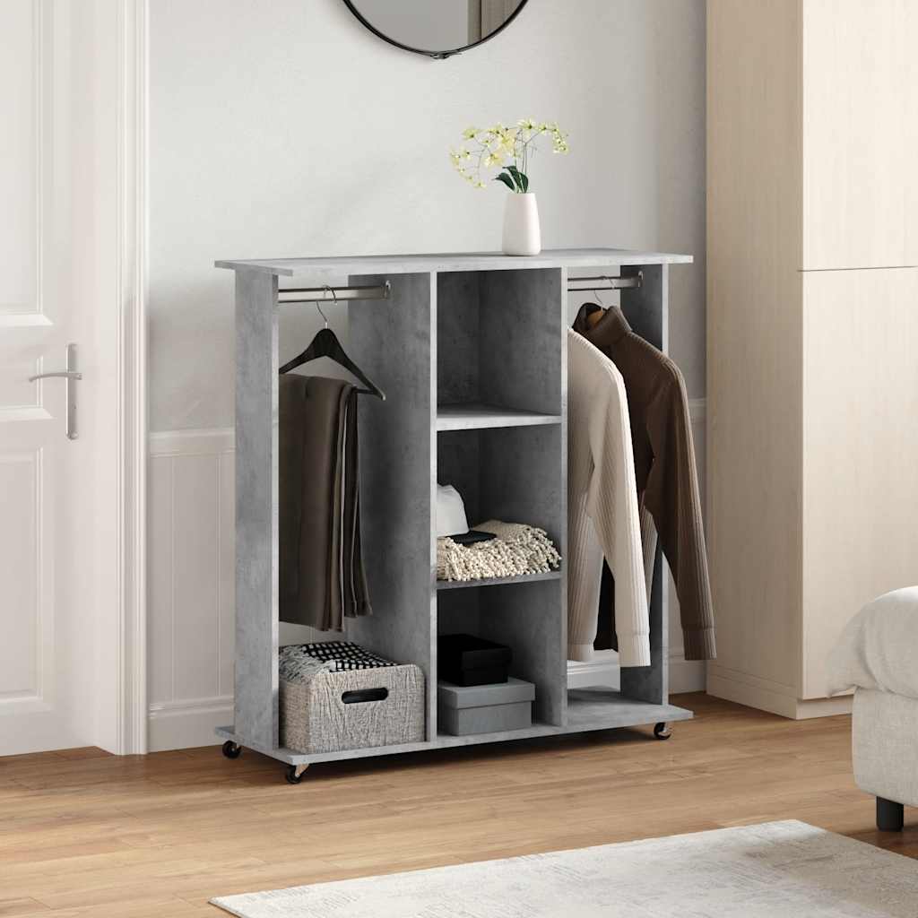 Vidaxx Kleiderschrank mit Rollen 102x38x110 cm Holzwerkstoff betongrau