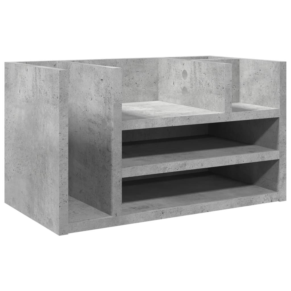 Vidaxx Schreibtisch-Organizer 44,5 x 24 x 25 cm, Holzwerkstoff, Betongrau