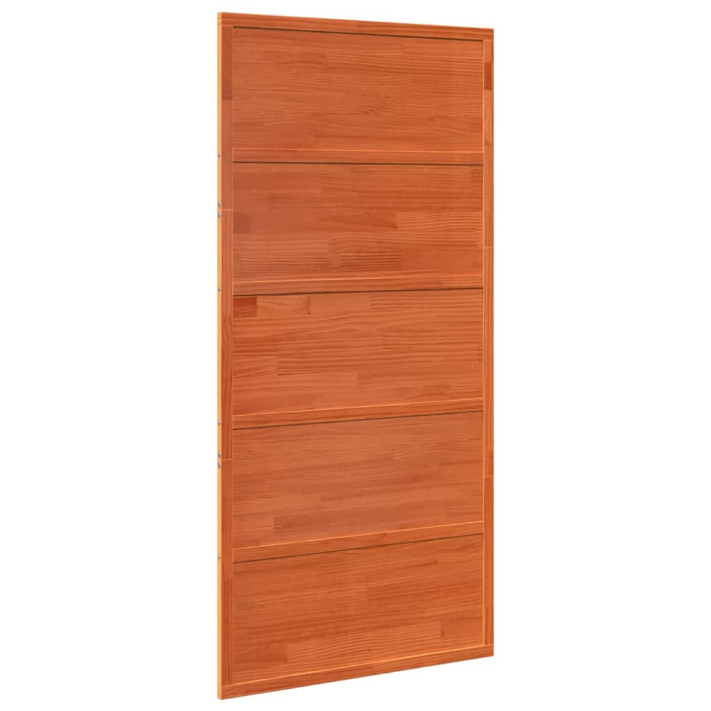 Vidaxx Schiebetür 100x208 cm massives Kiefernholz, waschbraun