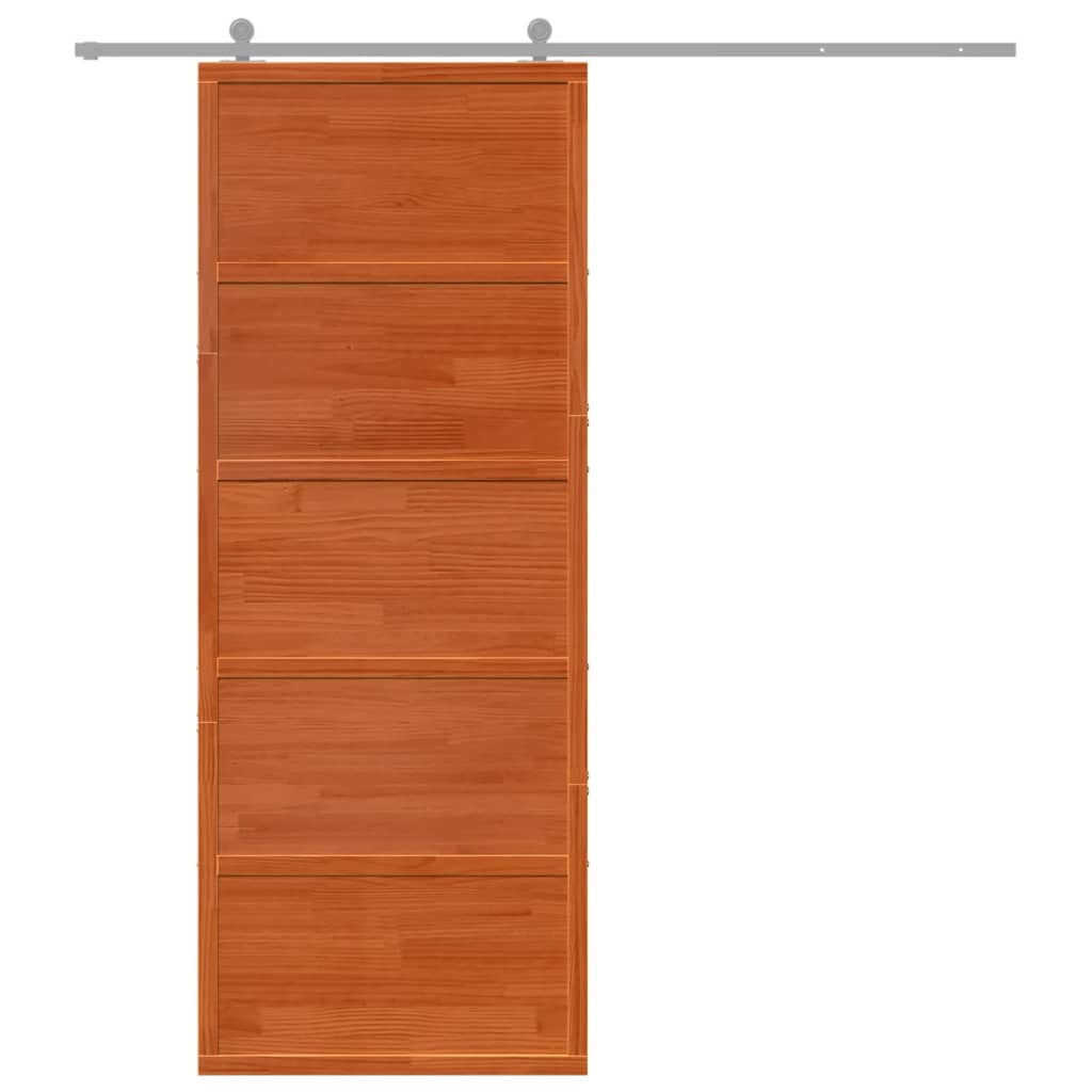 Vidaxx Schiebetür 80x208 cm massives Kiefernholz, waschbraun