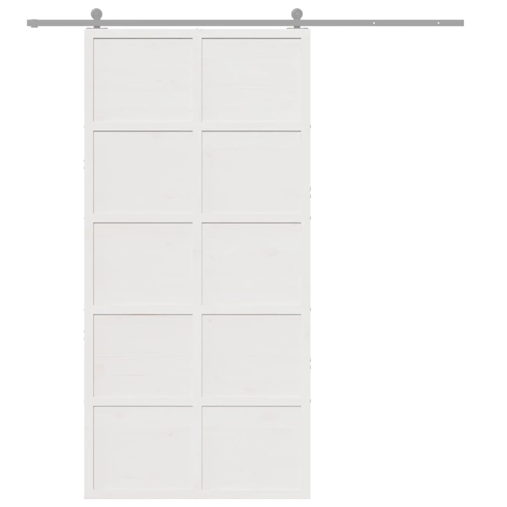 Vidaxx Schiebetür 100x208 cm Kiefer massiv weiß