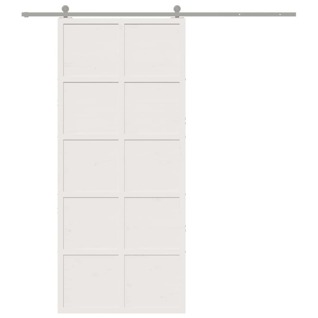 Vidaxx Schiebetür 90x208 cm Kiefer massiv weiß