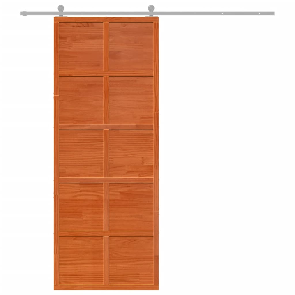 Vidaxx Schiebetür 80x208 cm massives Kiefernholz, waschbraun