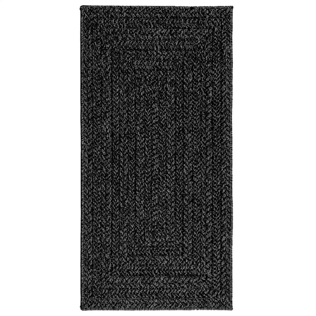 VidaXL Teppich Zizur drinnen und draußen 60x110 cm Juteoptik Anthrazit