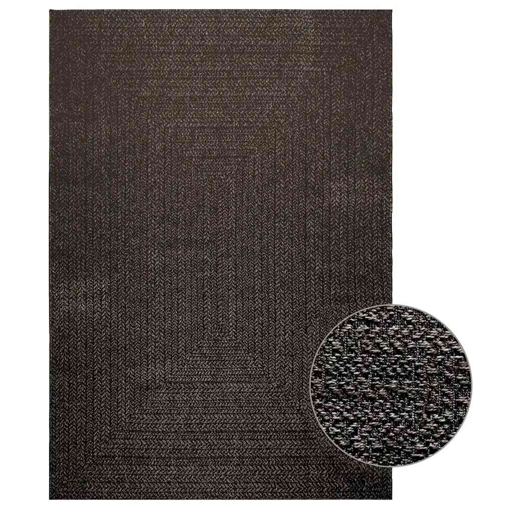VidaXL Teppich Zizur Indoor und Outdoor 160x230cm Juteoptik Anthrazit