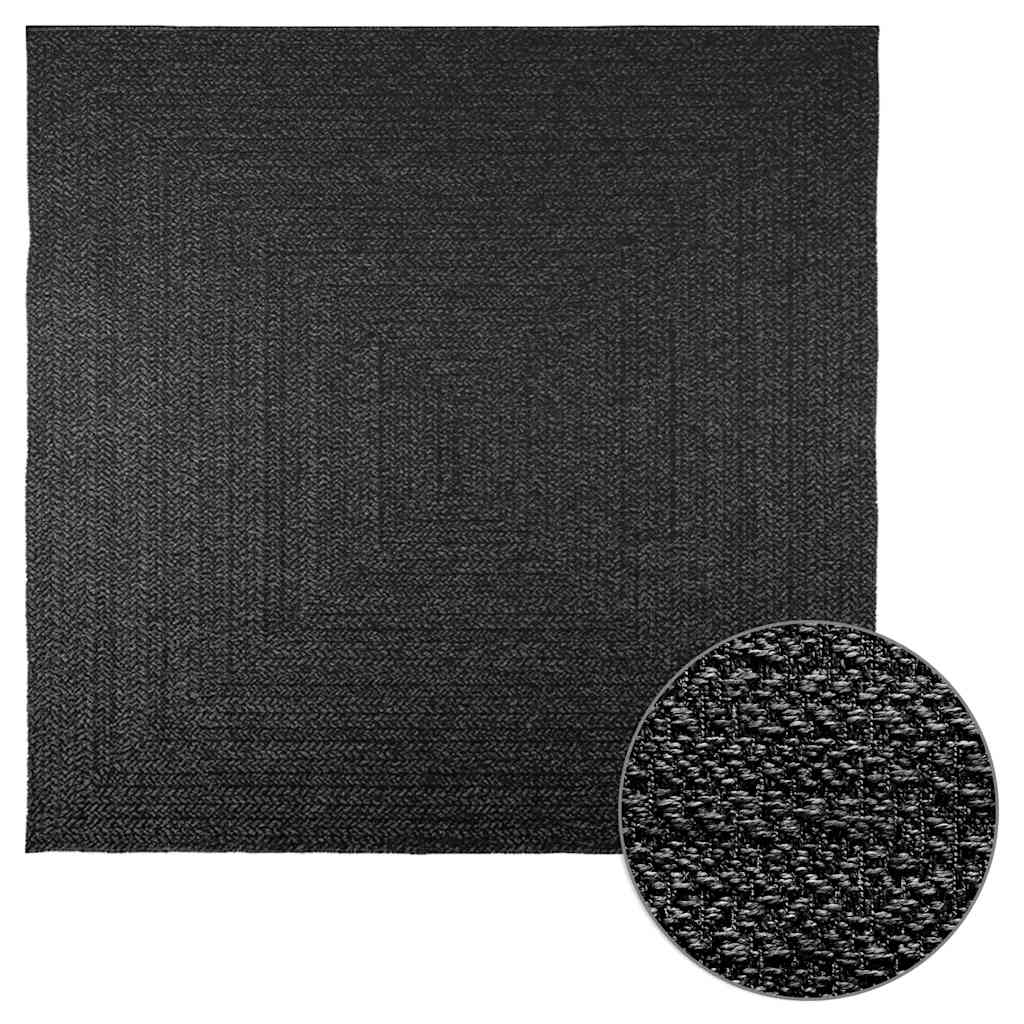 VidaXL Teppich Zizur Indoor und Outdoor 200x200cm Juteoptik Anthrazit