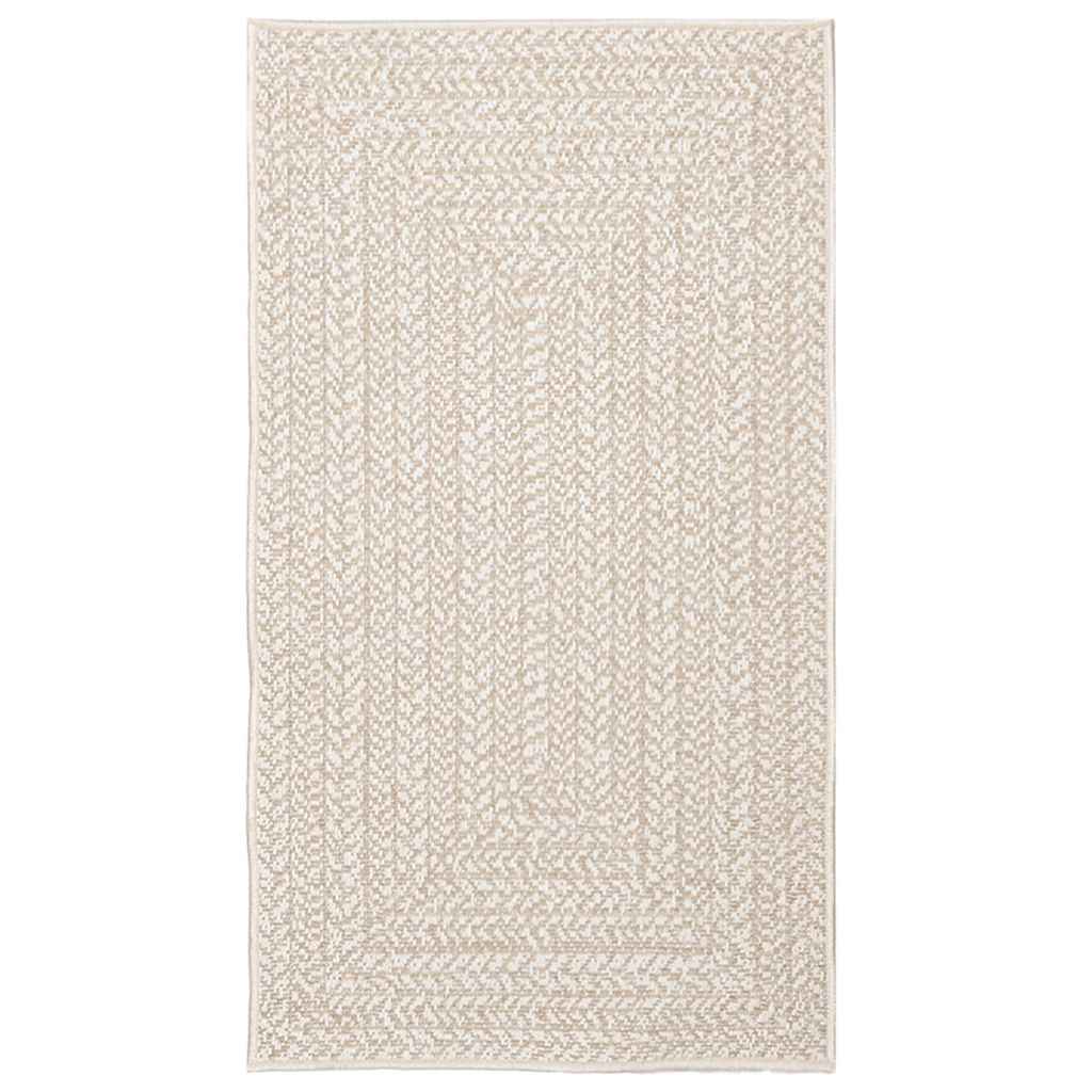 VidaXL Teppich Zizur Creme drinnen und draußen 60x110 cm Juteoptik