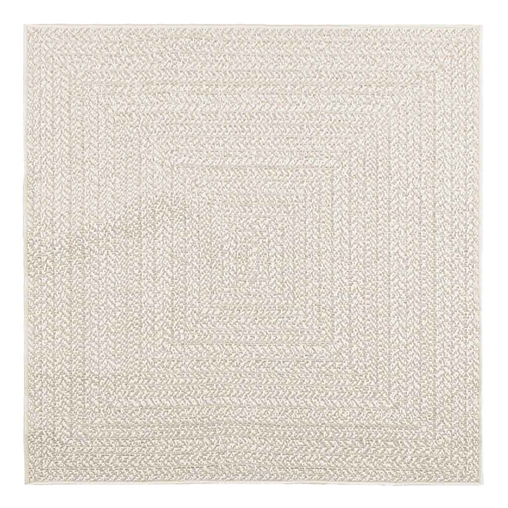 VidaXL Teppich Zizur Creme drinnen und draußen 120x120 cm Juteoptik