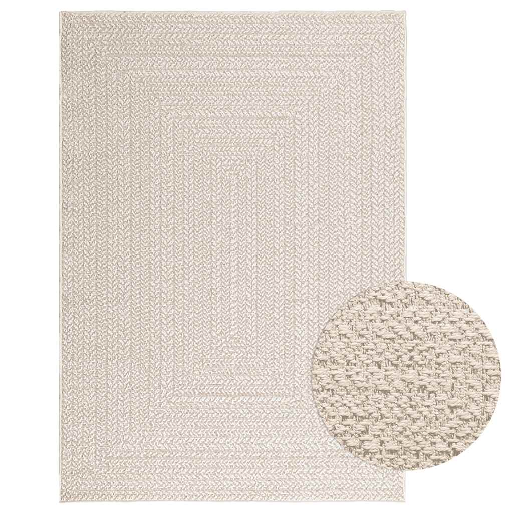 VidaXL Teppich Zizur Creme drinnen und draußen 120x170 cm Juteoptik
