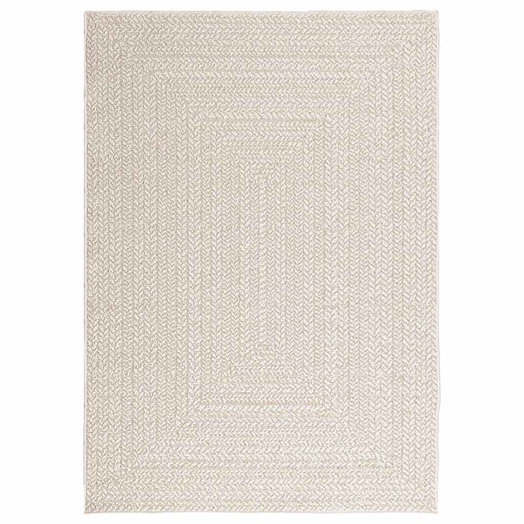 VidaXL Teppich Zizur Creme drinnen und draußen 120x170 cm Juteoptik