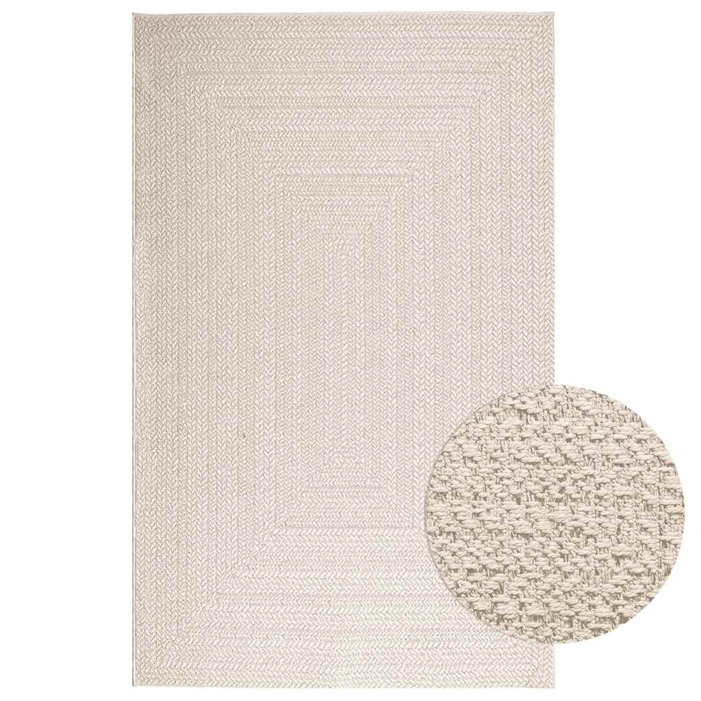 VidaXL Teppich Zizur Creme drinnen und draußen 160x230 cm Juteoptik
