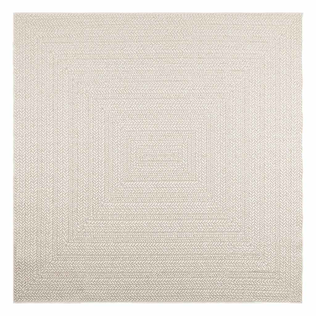 VidaXL Teppich Zizur Creme drinnen und draußen 200x200 cm Juteoptik