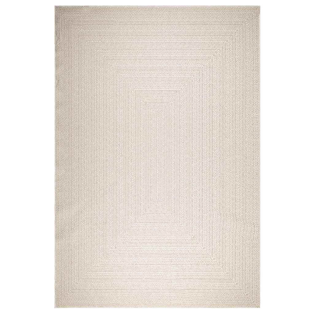 VidaXL Teppich Zizur Creme drinnen und draußen 240x340 cm Juteoptik